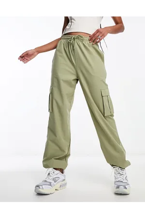 Women's Khaki Cargo Trousers With Pocket Detail Sale –