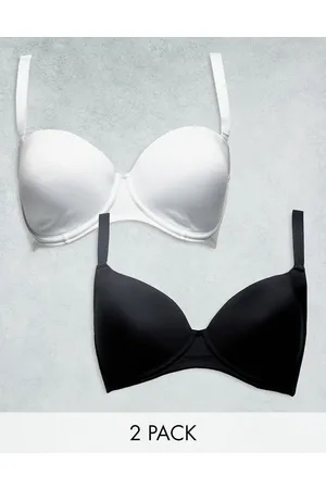 ASOS Fuller Bust 2 pack microfibre moulded t-shirt bra in black & white