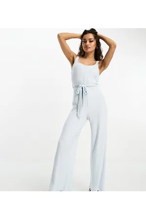 ASOS DESIGN tailored square neck jumpsuit with kick flare in white