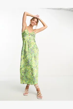 New Look Strappy cut out midi dress in pattern
