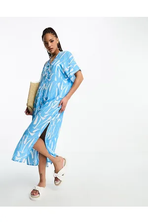 Monki Maxi kaftan dress in print