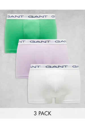 GANT 3 pack underwear with logo waistband in navy green blue