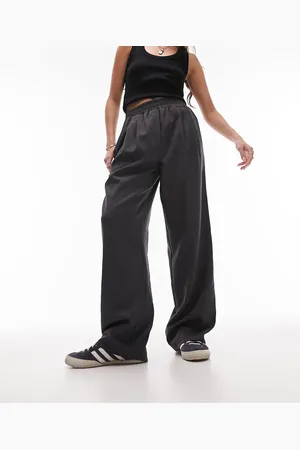 Topshop Pinstripe straight leg tailored jogger in