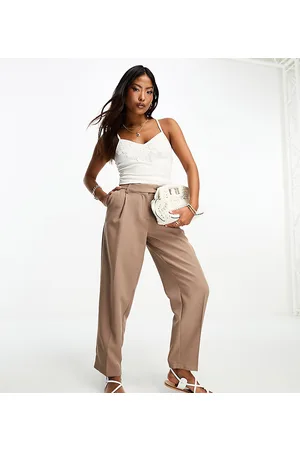 VILA Pleat front tailored trouser in camel