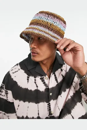 ASOS Straw bucket hat in stripe