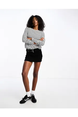 Pieces® Long sleeved t-shirt in white and navy stripes