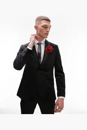 Topman Slim velvet blazer in