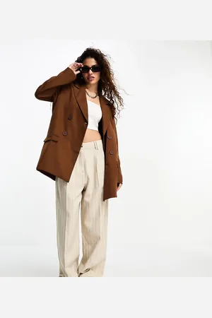 Heartbreak Oversized dad blazer in chocolate