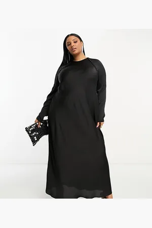 ASOS ASOS DESIGN Curve satin biased maxi dress with button detail in