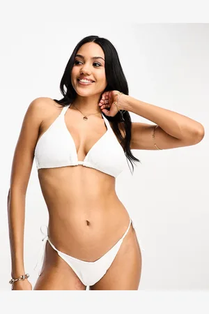 Ivory Rose Fuller Bust crinkle triangle bikini top in