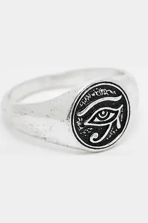 ASOS Signet ring with eye of horus design in tone