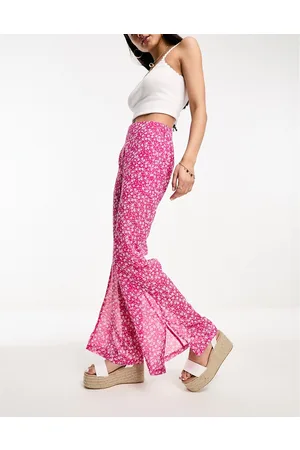 Buy Pink Flare Pants for Women Online from India's Luxury