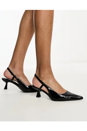 Glamorous Slingback mid stiletto heels in patent