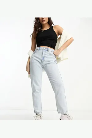Pull&Bear Petite high waisted mom jeans in light