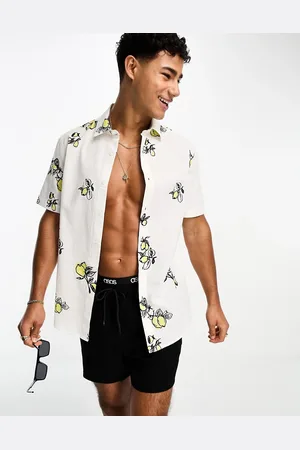 ASOS Linen mix shirt in lemon print