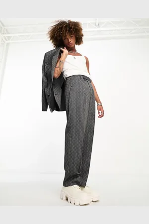 ASOS Wide leg suit trouser in and white stripe