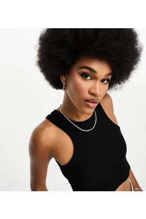 Noisy May Racer neck cropped vest top in