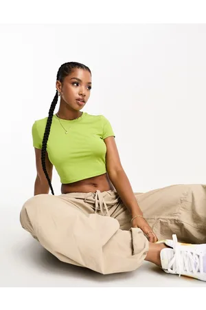 Monki Shrunken baby crop top in bright