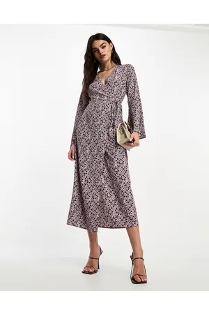 Shop Ditsy floral print georgette wrap dress