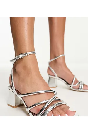 Wide fit strappy online block heels