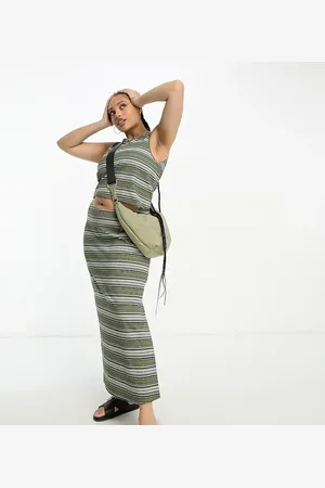 COLLUSION Plus striped maxi skirt co-ord in