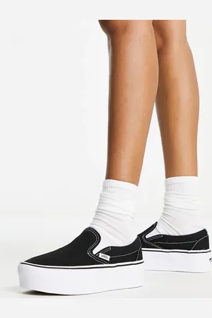 Vans Slip On stackform trainers in black and white