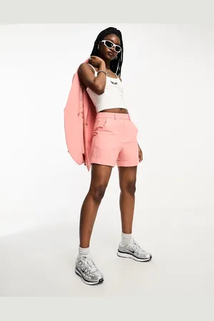 JJXX High waisted tailored shorts co-ord in coral