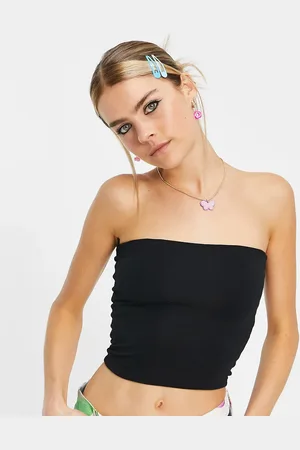 COLLUSION Jersey double lined bandeau top in
