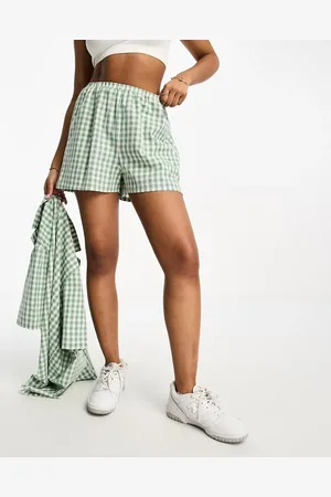 ASOS Pull on short in sage gingham print co-ord