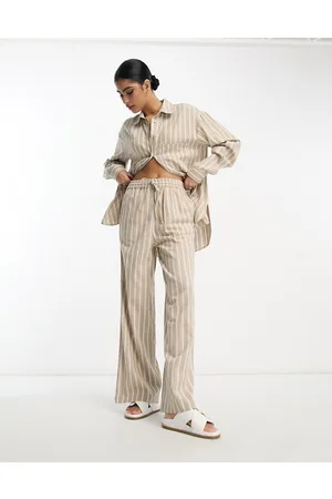ASOS Co-ord pull on trouser with linen in mixed stripe