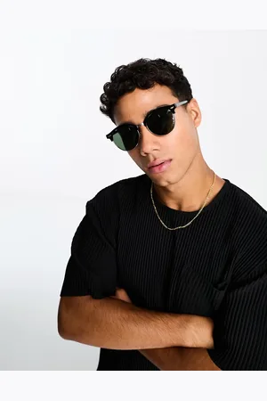 Only & Sons Retro square sunglasses in black