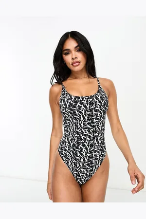 Calvin Klein Monogram print scoop swimsuit in