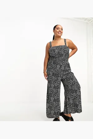 Influence Wide leg jumpsuit in monochrome zebra print