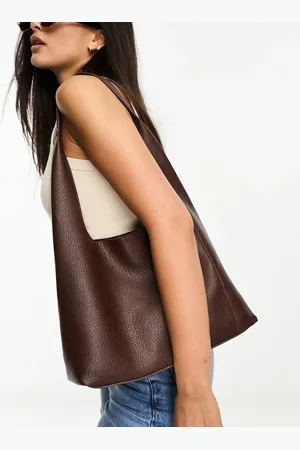 Glamorous PU tote bag in chocolate