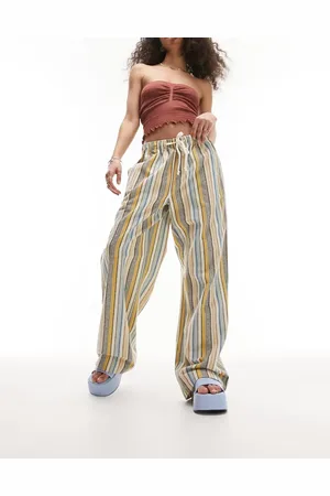 Topshop Textured stripe pull on trouser in