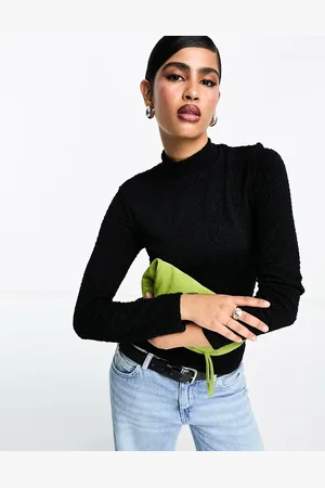 SELECTED Femme high neck textured top in