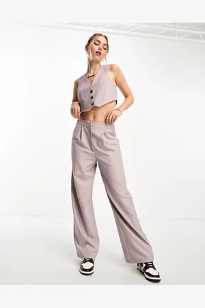 ASOS DESIGN wide leg beach trouser co-ord in white gauze