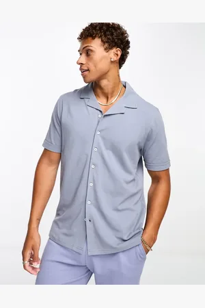 French Connection Co-ord pique revere shirt in light
