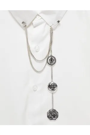 ASOS Design Cord Necklace with Metal Starfish Pendant in Black-Silver