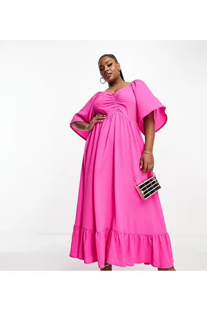 Yours Fluted sleeve maxi dress in
