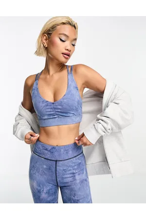 Bolongaro Trevor cropped denim bralette top in acid blue