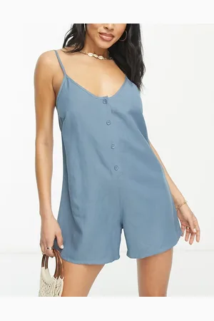 Rhythm Essential adjustable romper in dusted teal