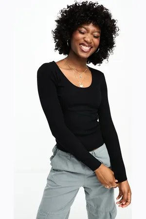 JDY Ribbed round neck jumper in