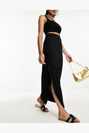 Pull&Bear Soft shaping column maxi skirt in