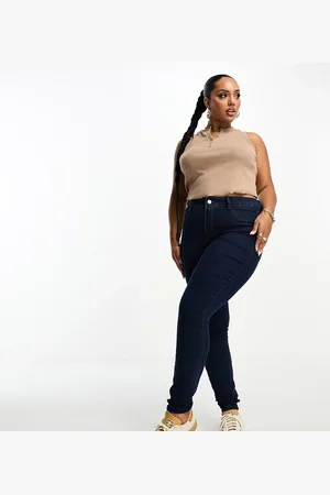 VILA Skinny denim leggings in dark