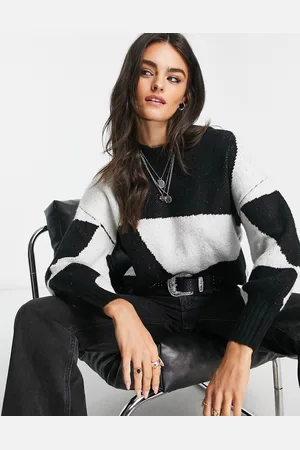 VIOLET ROMANCE Jumper in abstract monochrome print