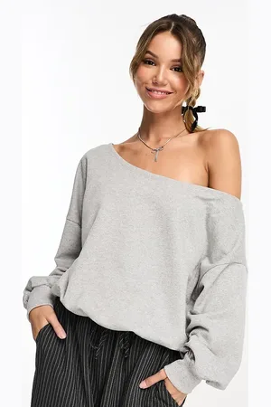 ASOS Asymmetric oversized sweatshirt in marl