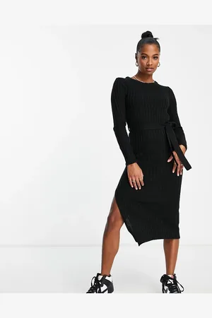 Brave Soul Petite eddie knitted dress with slit in