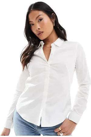 ASOS Petite long sleeve fitted shirt in