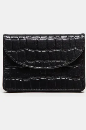 ASOS Leather envelope cardholder and coin purse in croc
